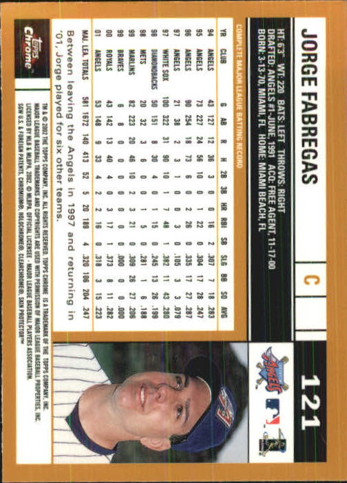 2002 Topps Chrome Baseball (#1-331) Singles - You Choose - Picture 163 of 469