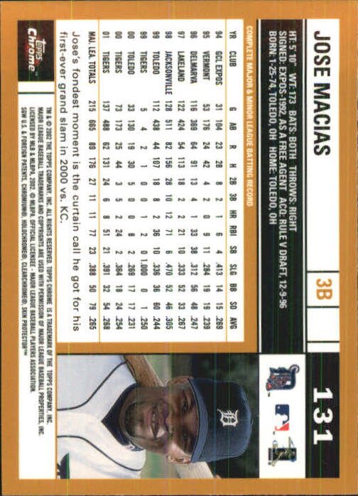 2002 Topps Chrome Baseball (#1-331) Singles - You Choose - Picture 179 of 469