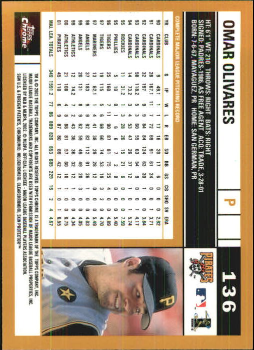 2002 Topps Chrome Baseball (#1-331) Singles - You Choose - Picture 189 of 469