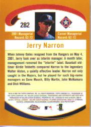 2002 Topps Chrome #282 Jerry Narron MG back image