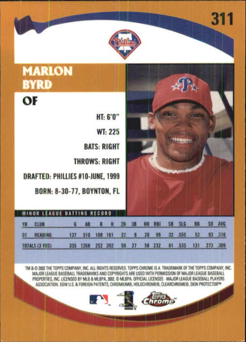 2002 Topps Chrome Baseball (#1-331) Singles - You Choose - Picture 433 of 469