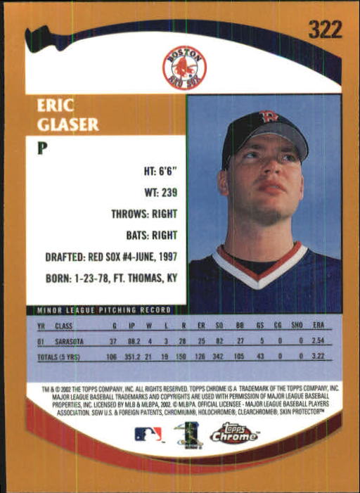 2002 Topps Chrome Baseball (#1-331) Singles - You Choose - Picture 453 of 469