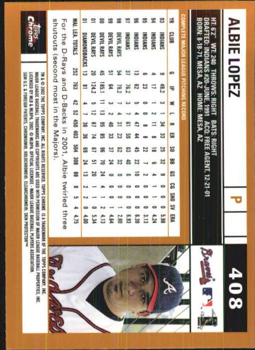 2002 Topps Chrome Baseball (#366-695) Singles - You Choose - Picture 67 of 473