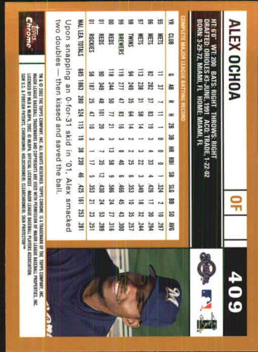 2002 Topps Chrome Baseball (#366-695) Singles - You Choose - Picture 69 of 473