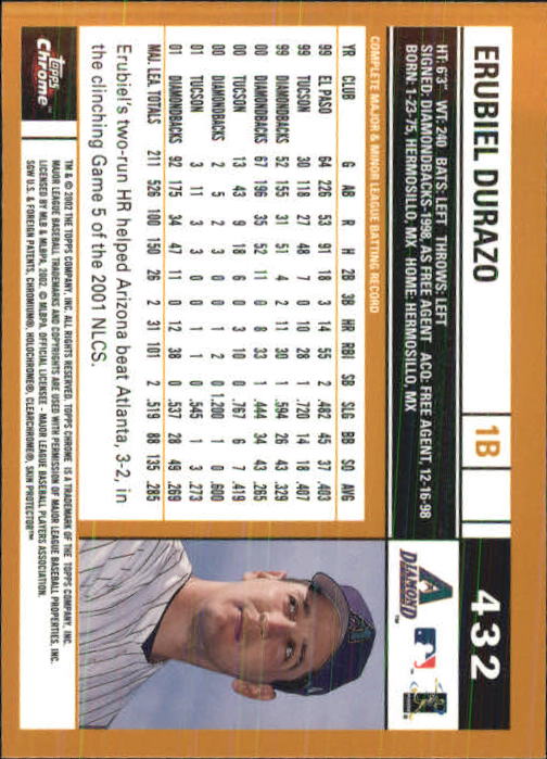 2002 Topps Chrome Baseball (#366-695) Singles - You Choose - Picture 97 of 473