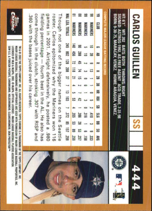 2002 Topps Chrome Baseball (#366-695) Singles - You Choose - Picture 117 of 473