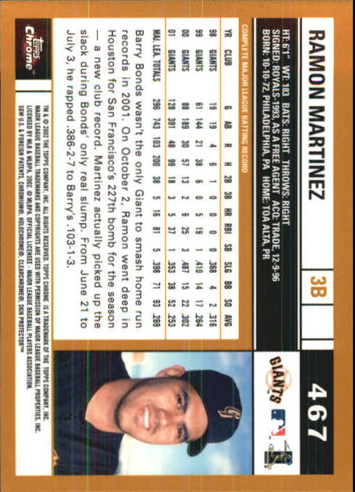 2002 Topps Chrome Baseball (#366-695) Singles - You Choose - Picture 153 of 473