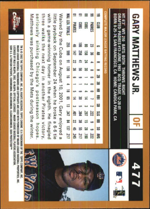 2002 Topps Chrome Baseball (#366-695) Singles - You Choose - Picture 165 of 473