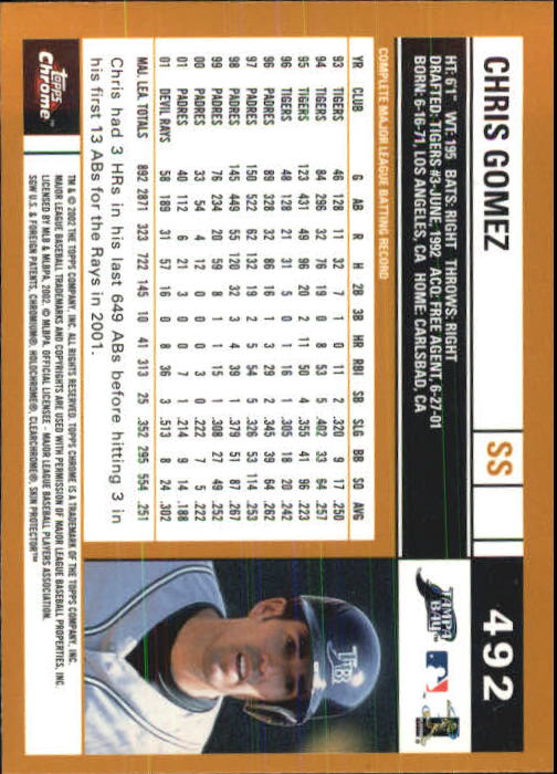 2002 Topps Chrome Baseball (#366-695) Singles - You Choose - Picture 177 of 473