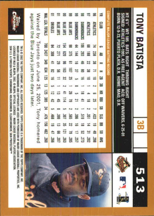 2002 Topps Chrome Baseball (#366-695) Singles - You Choose - Picture 209 of 473