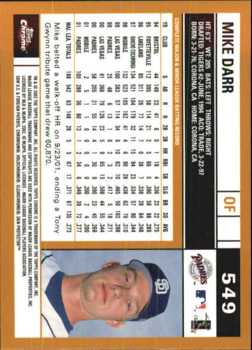 2002 Topps Chrome Baseball (#366-695) Singles - You Choose - Picture 261 of 473