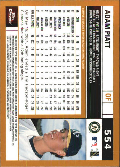 2002 Topps Chrome Baseball (#366-695) Singles - You Choose - Picture 269 of 473
