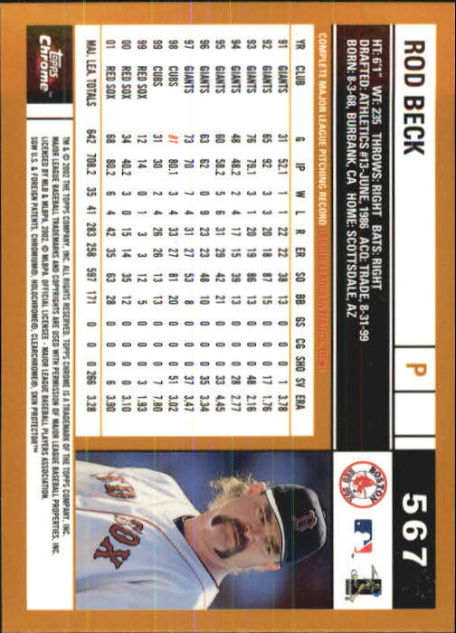 2002 Topps Chrome Baseball (#366-695) Singles - You Choose - Picture 285 of 473
