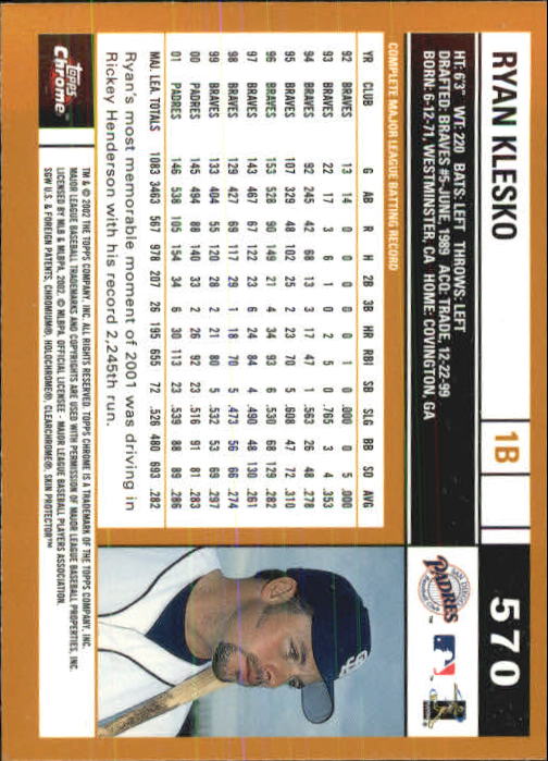 A1950- 2002 Topps Chrome BB Cards 396-695 +Inserts -You Pick- 15+ FREE US SHIP - Picture 257 of 418