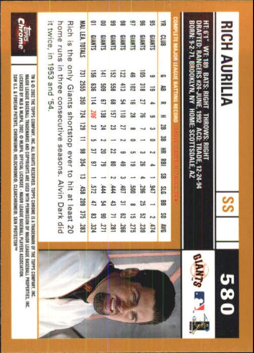 2002 Topps Chrome Baseball (#366-695) Singles - You Choose - Picture 307 of 473