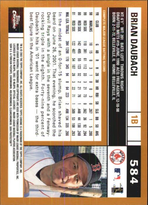 2002 Topps Chrome Baseball (#366-695) Singles - You Choose - Picture 311 of 473