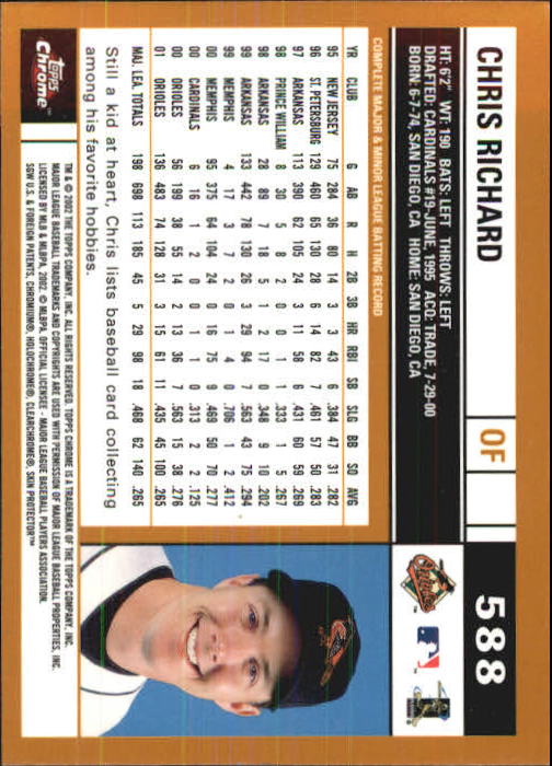 A1950- 2002 Topps Chrome BB Cards 396-695 +Inserts -You Pick- 15+ FREE US SHIP - Picture 283 of 418