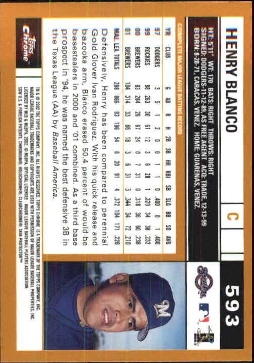 A1950- 2002 Topps Chrome BB Cards 396-695 +Inserts -You Pick- 15+ FREE US SHIP - Picture 293 of 418