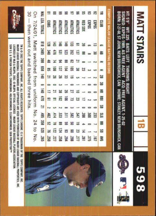 2002 Topps Chrome Baseball (#366-695) Singles - You Choose - Picture 327 of 473