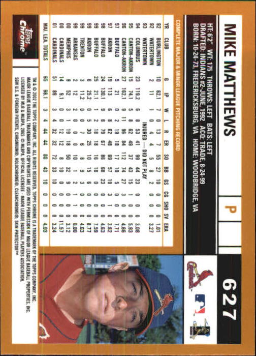 2002 Topps Chrome Baseball (#366-695) Singles - You Choose - Picture 355 of 473