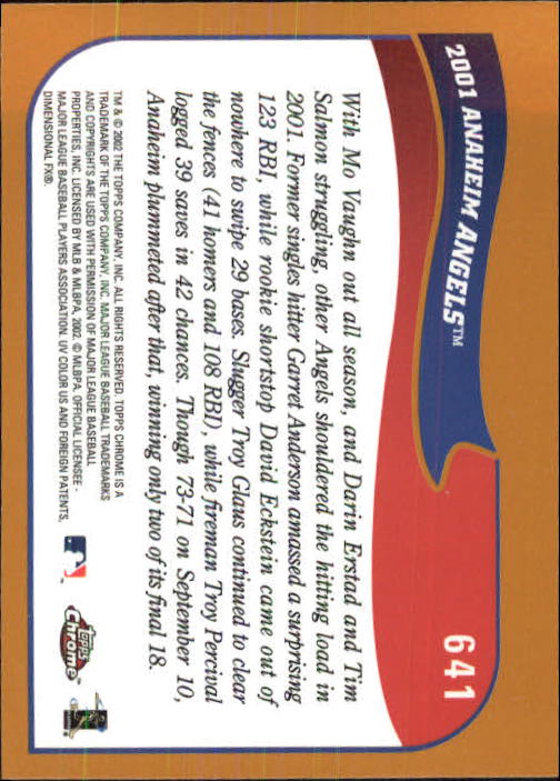 2002 Topps Chrome Baseball (#366-695) Singles - You Choose - Picture 375 of 473