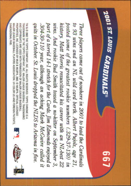 2002 Topps Chrome Baseball (#366-695) Singles - You Choose - Picture 425 of 473