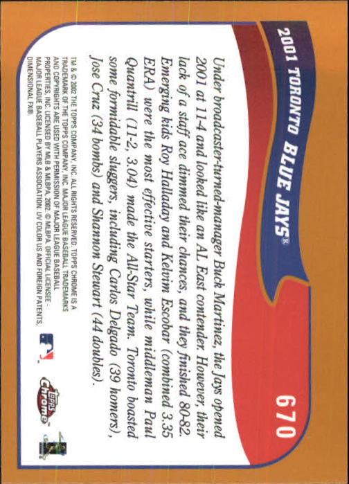 2002 Topps Chrome Baseball (#366-695) Singles - You Choose - Picture 431 of 473