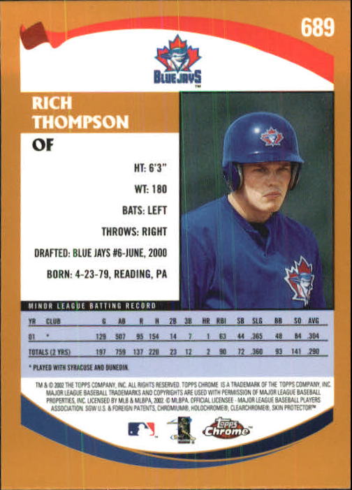 2002 Topps Chrome Baseball (#366-695) Singles - You Choose - Picture 466 of 473