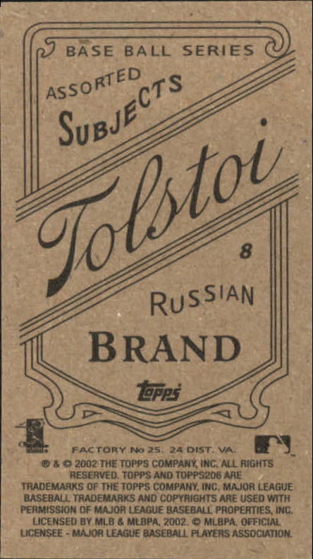 2002 Topps 206 Tolstoi #8 Jon Lieber back image