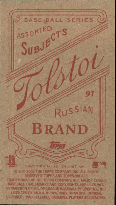 2002 Topps 206 Tolstoi Red #91 Albert Pujols back image