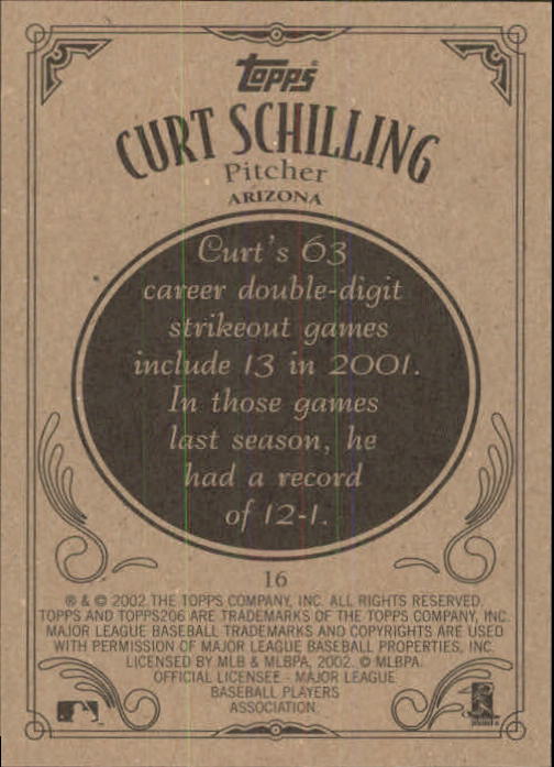 2002 Topps 206 #16 Curt Schilling back image