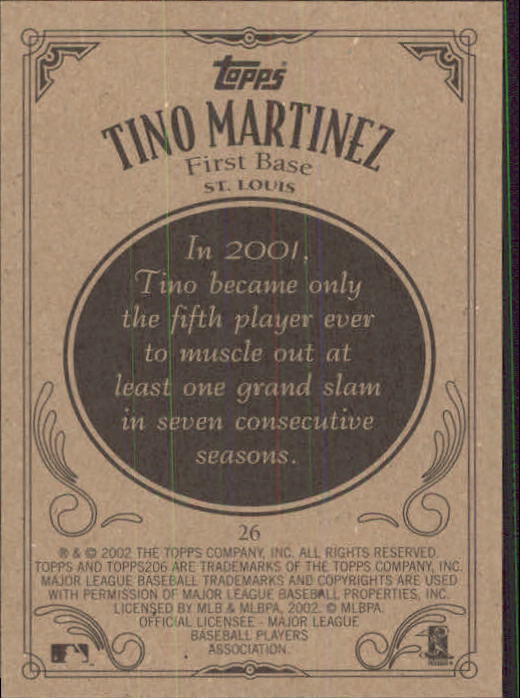 2002 Topps 206 #26 Tino Martinez back image