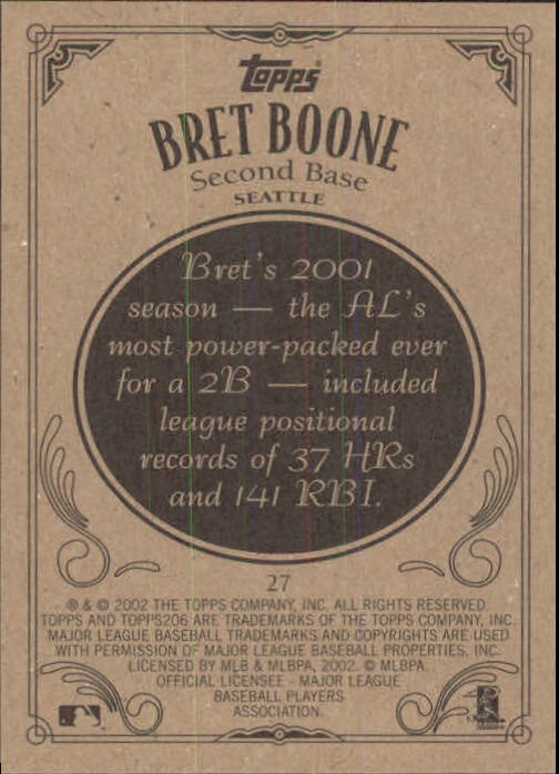 2002 Topps 206 #27 Bret Boone back image
