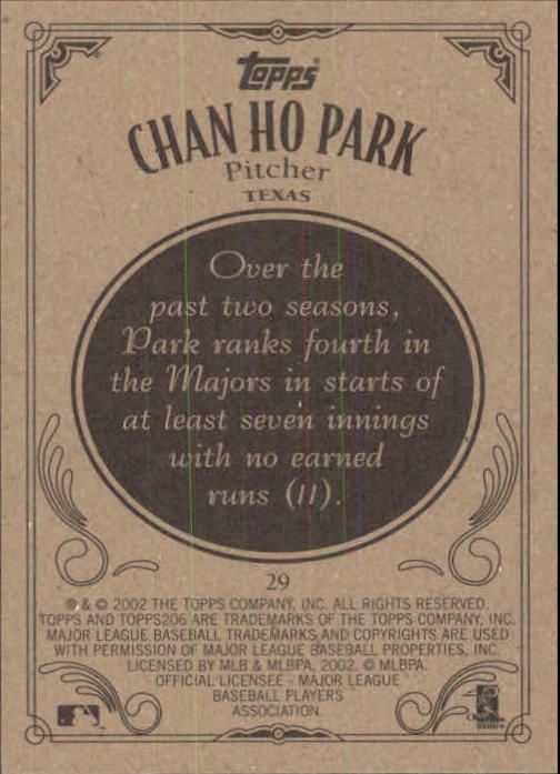 2002 Topps 206 #29 Chan Ho Park back image