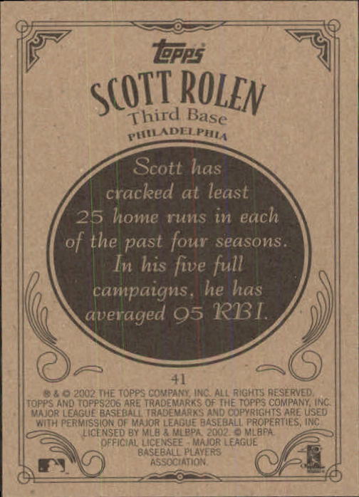 2002 Topps 206 #41 Scott Rolen back image