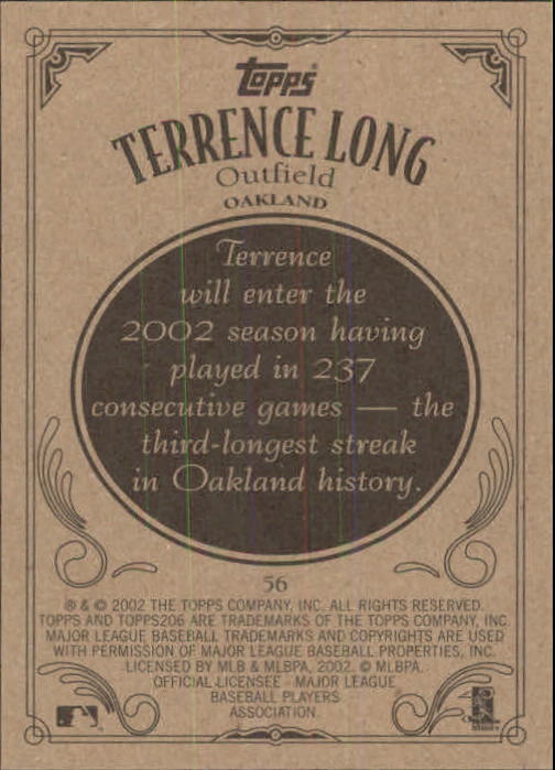 2002 Topps 206 #56 Terrence Long back image