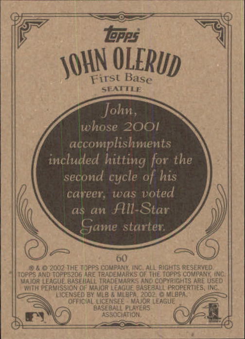 2002 Topps 206 #60 John Olerud back image