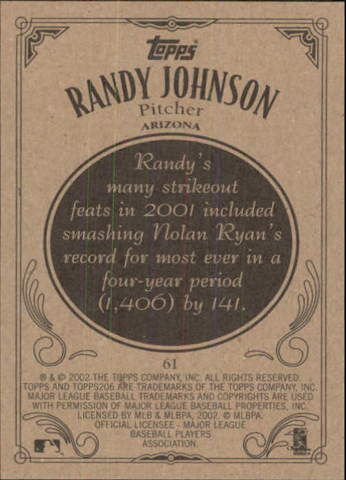 2002 Topps 206 #61 Randy Johnson back image