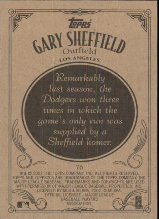2002 Topps 206 #76 Gary Sheffield back image