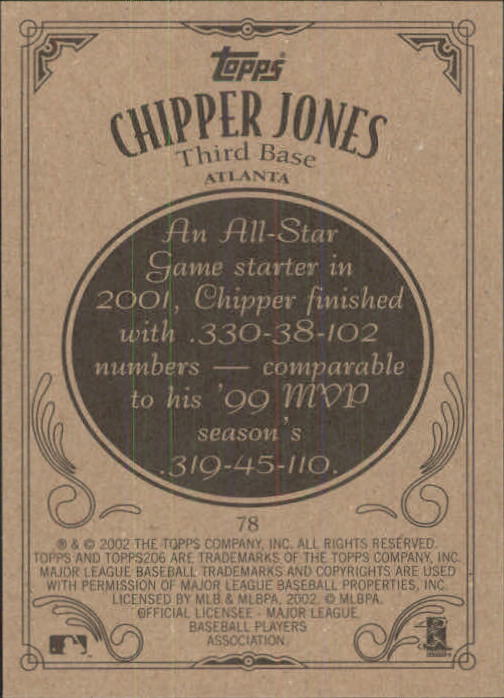 2002 Topps 206 #78 Chipper Jones back image