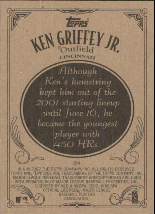 2002 Topps 206 #84 Ken Griffey Jr. back image