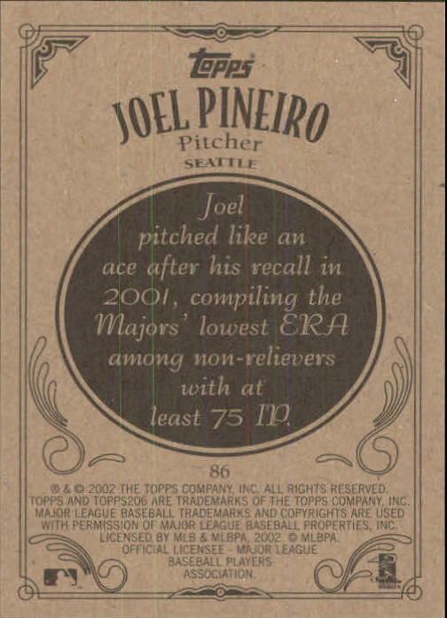 2002 Topps 206 #86 Joel Pineiro back image