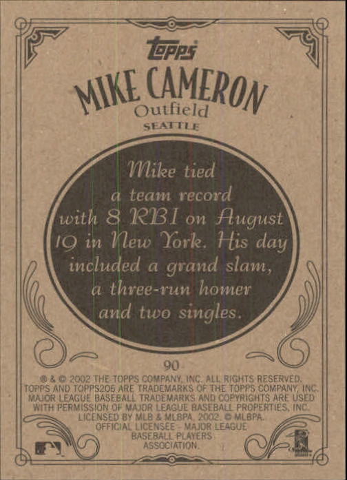 2002 Topps 206 #90 Mike Cameron back image