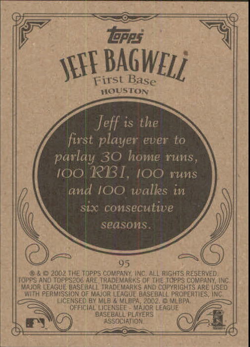 2002 Topps 206 #95 Jeff Bagwell back image