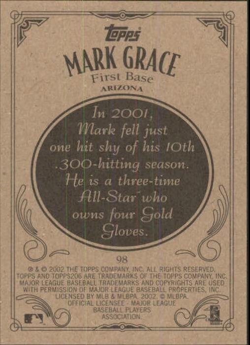 2002 Topps 206 #98 Mark Grace back image