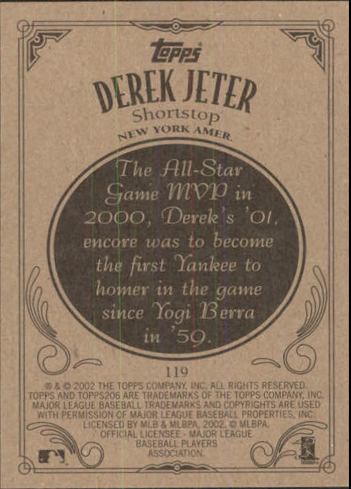 2002 Topps 206 #119 Derek Jeter back image