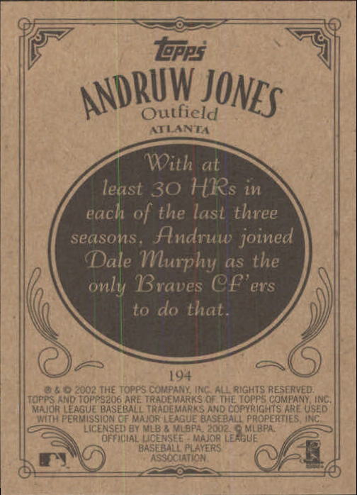 2002 Topps 206 #194 Andruw Jones back image