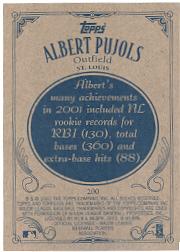 2002 Topps 206 #200C Albert Pujols w/Bat back image