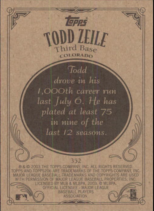 2002 Topps 206 #352 Todd Zeile back image