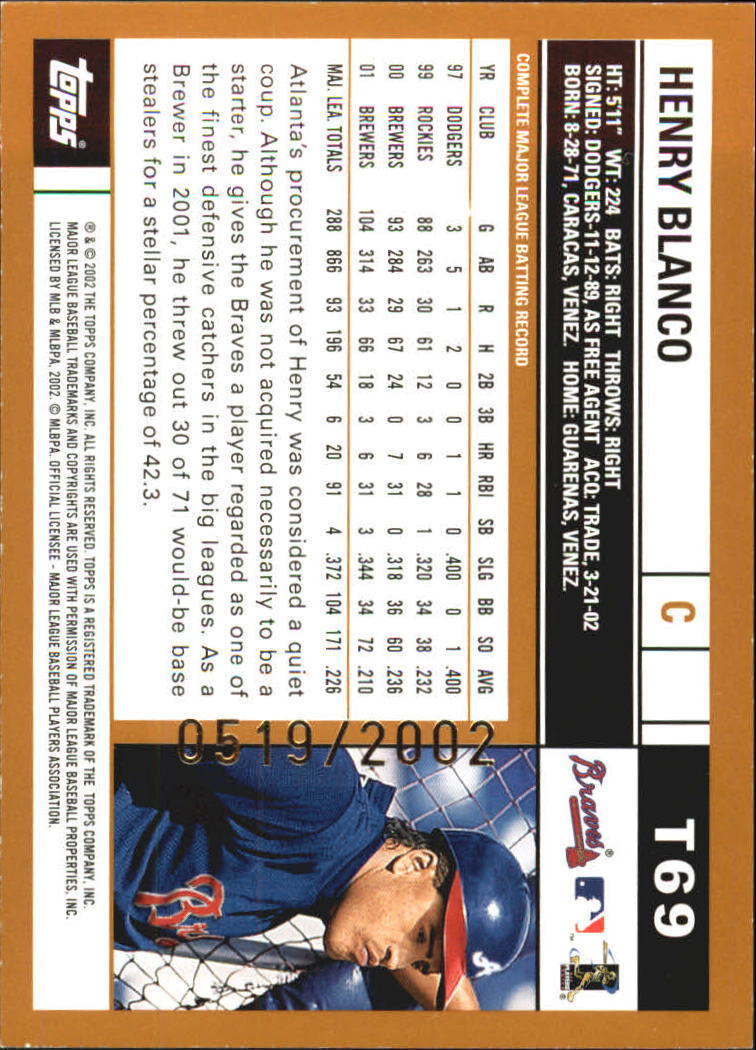 B2118- 2002 Topps Traded Gold BB # S 1-275 Parallels -du Pick- 15 + Gratis US - Bild 5 von 157